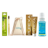 Probiotic Toothpaste With Antioxidant Mouthwash 150ml, A Shape Copper Tongue Cleaner & Bamboo Toothbrush