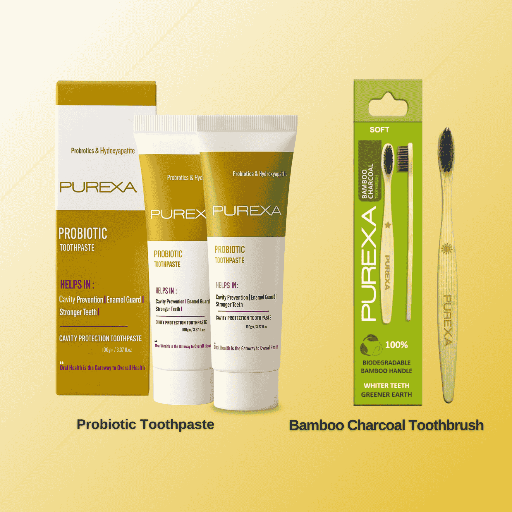 2 Probiotic Toothpaste 100gm (Each) & Bamboo Charcoal Toothbrush