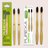 Bamboo Orthodontic Toothbrush and Charcoal Toothbrush Combo - purexa.in