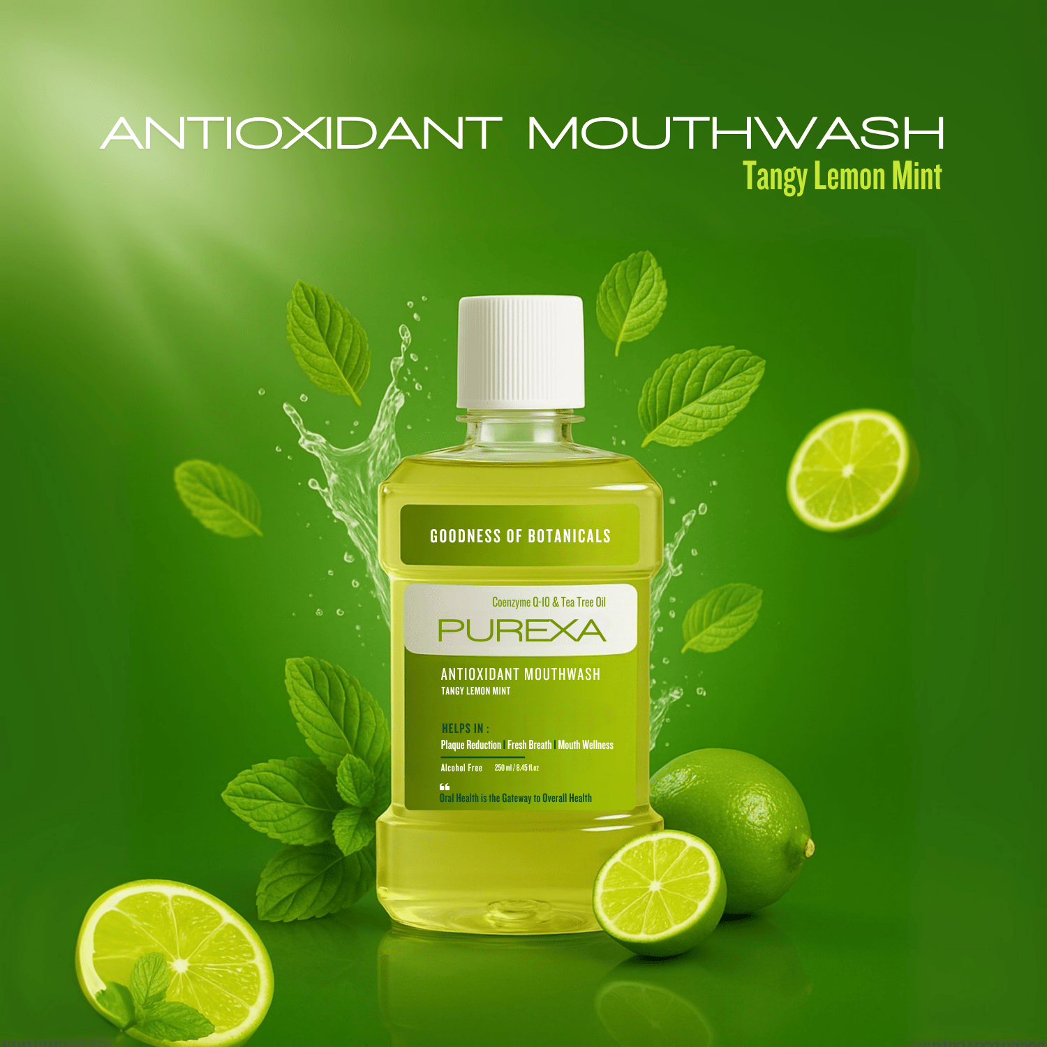 Antioxidant | Antimicrobial & Antibacterial Mouthwash | Lemon Mint Flavour