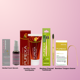 Healthy Gums Toothpaste, Gum Serum, Bamboo Charcoal Toothbrush & Bamboo Tongue Cleaner
