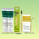 2 Herbal Sensitive Toothpastes 100gm (Each), Bamboo Charcoal Toothbrush & Bamboo Tongue Cleaner