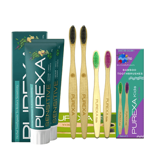 Sensitive Toothpaste & Bamboo Toothbrush for Adult and Kids - purexa.in