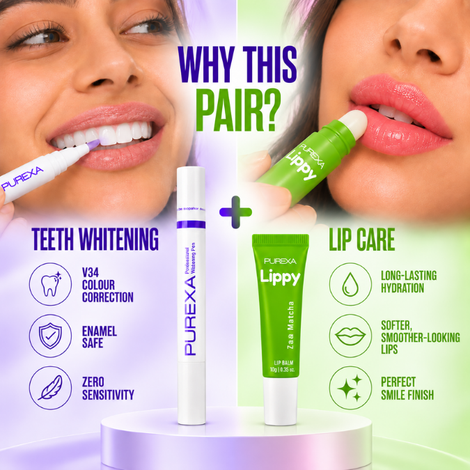 Purple Instant Teeth Whitening Pen and Lippy Lip Balm