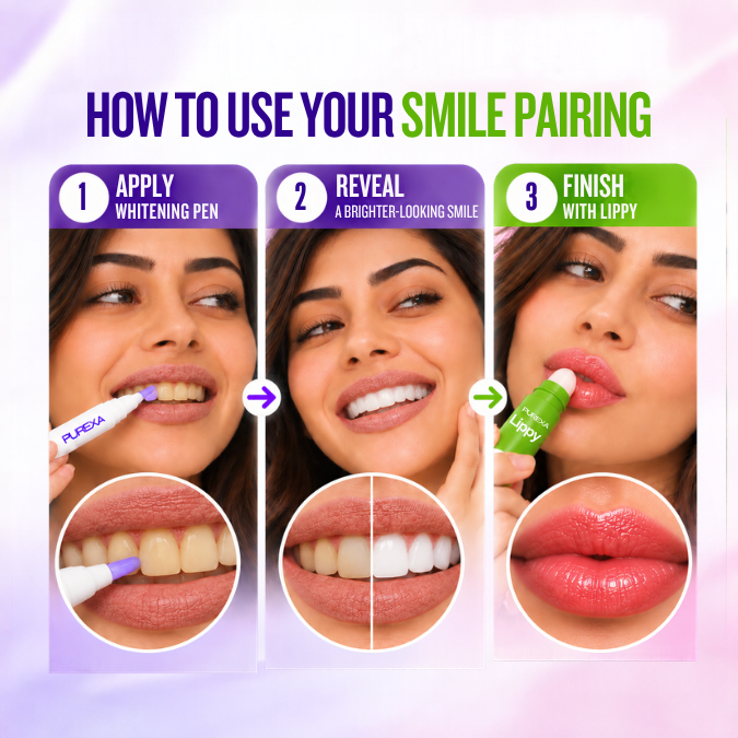 Purple Instant Teeth Whitening Pen and Lippy Lip Balm