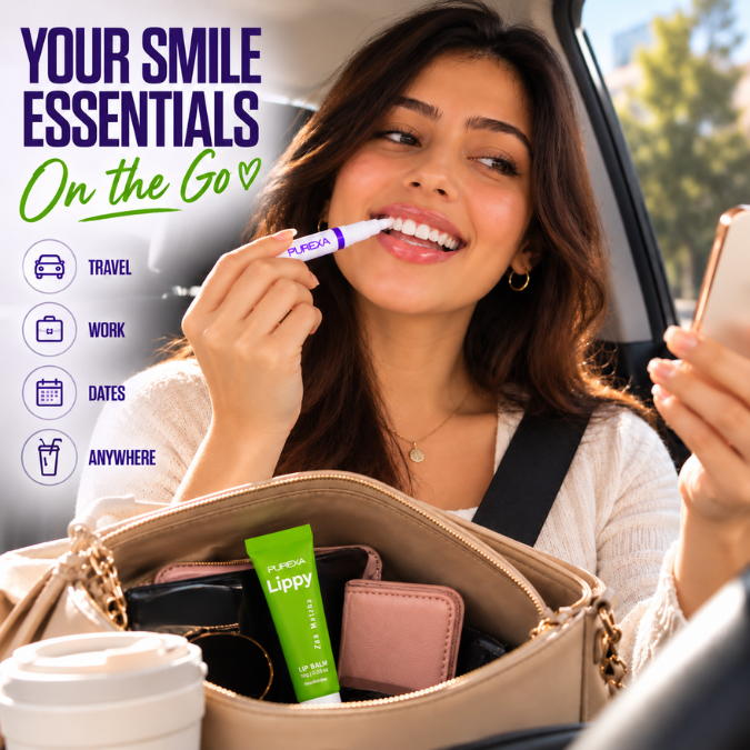 Purple Instant Teeth Whitening Pen and Lippy Lip Balm