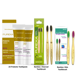 Probiotic Toothpaste With Bamboo Charcoal Toothbrush and Bamboo Kids Toothbrush