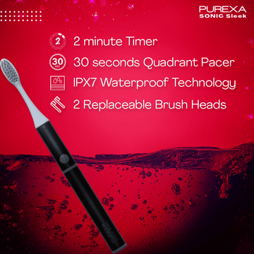 Sonic Sleek Electric & Automatic Toothbrush (BLACK) | Aluminium