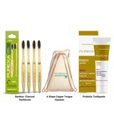 Probiotic Toothpaste with Tongue Cleaner & Bamboo Charcoal Toothbrush