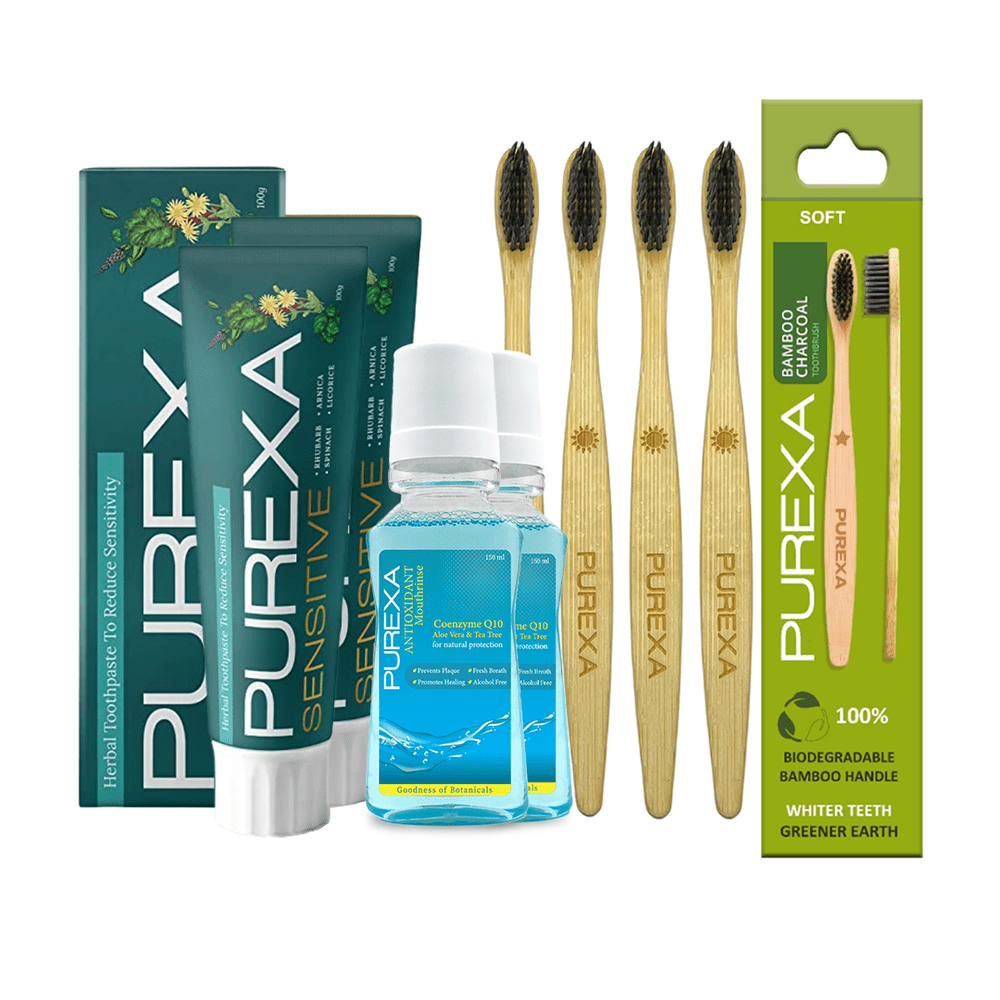 Sensitivity Toothpaste Antioxidant Mouthwash & Bamboo toothbrush - purexa.in