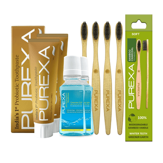 Probiotic Toothpaste With Antioxidant Mouthwash & Bamboo Toothbrush - purexa.in