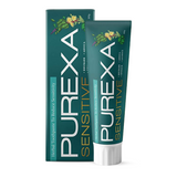 Purexa Herbal Sensitive Toothpaste with its packing box