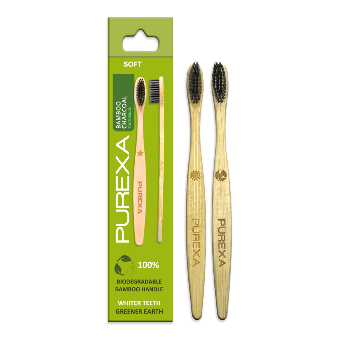 PUREXA 2 bamboo charcoal toothbrushes