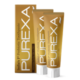 2 Purexa Probiotic Toothpaste with their packing