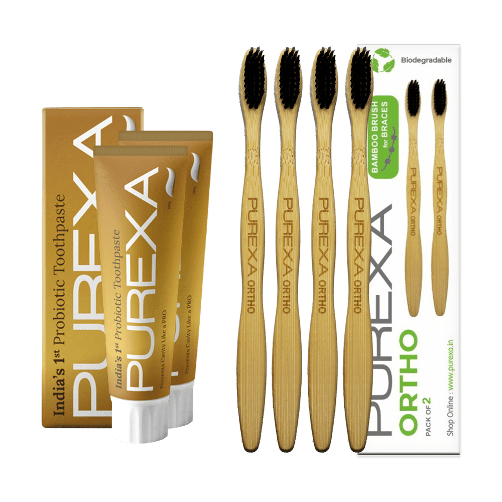 Probiotic Toothpaste With Orthodontic Bamboo Toothbrush - purexa.in