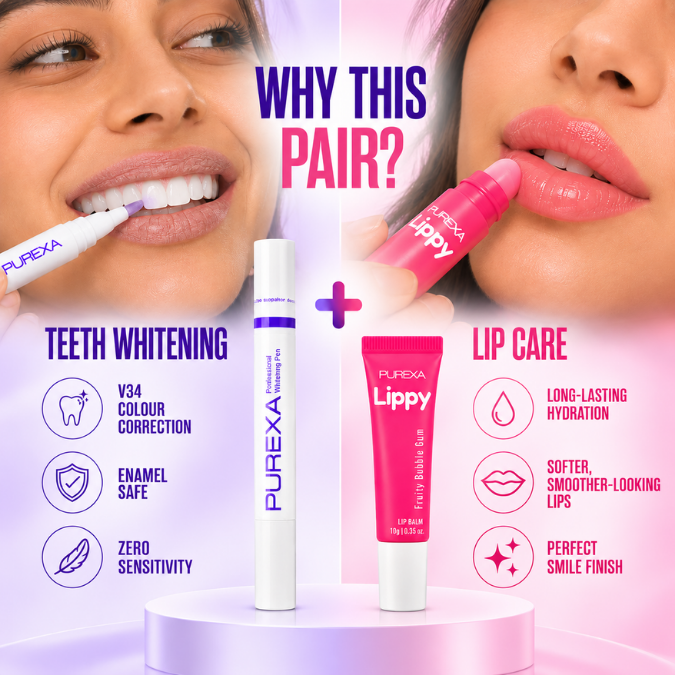 Purple Instant Teeth Whitening Pen and Lippy Lip Balm
