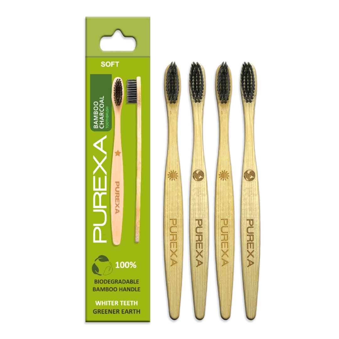 4 Purexa Bamboo Charcoal Toothbrushes