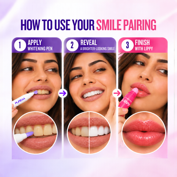 Purple Instant Teeth Whitening Pen and Lippy Lip Balm