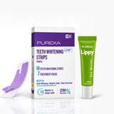 Teeth Whitening Strips (Pack of 7) and Lippy Lip Balms