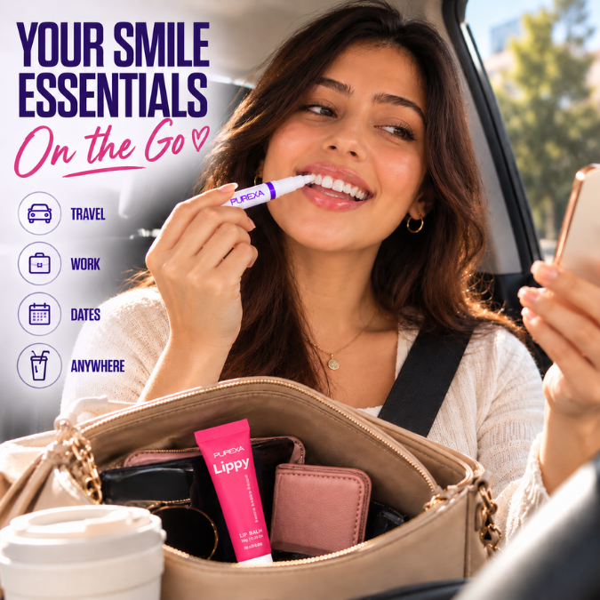Purple Instant Teeth Whitening Pen and Lippy Lip Balm