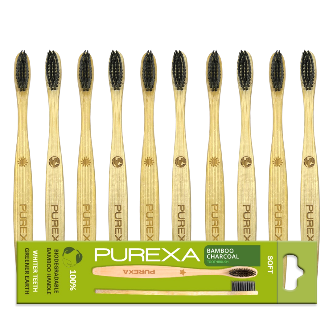 10 Purexa Bamboo Charcoal Toothbrushes