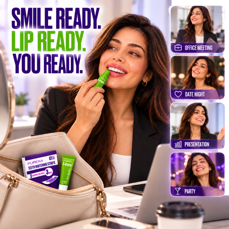 Teeth Whitening Strips and Lippy Lip Balm (Matcha Flavour)