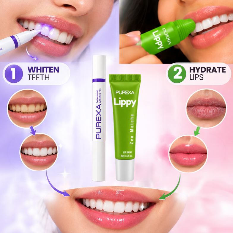 Purple Instant Teeth Whitening Pen and Lippy Lip Balm