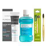 Baking Soda & Charcoal Whitening Toothpaste 100gm, Antioxidant Fennel Mint Mouthwash and Bamboo Toothbrush