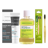 Baking Soda & Charcoal Whitening Toothpaste 100gm, Antioxidant Lemon Mint Mouthwash and Bamboo Toothbrush