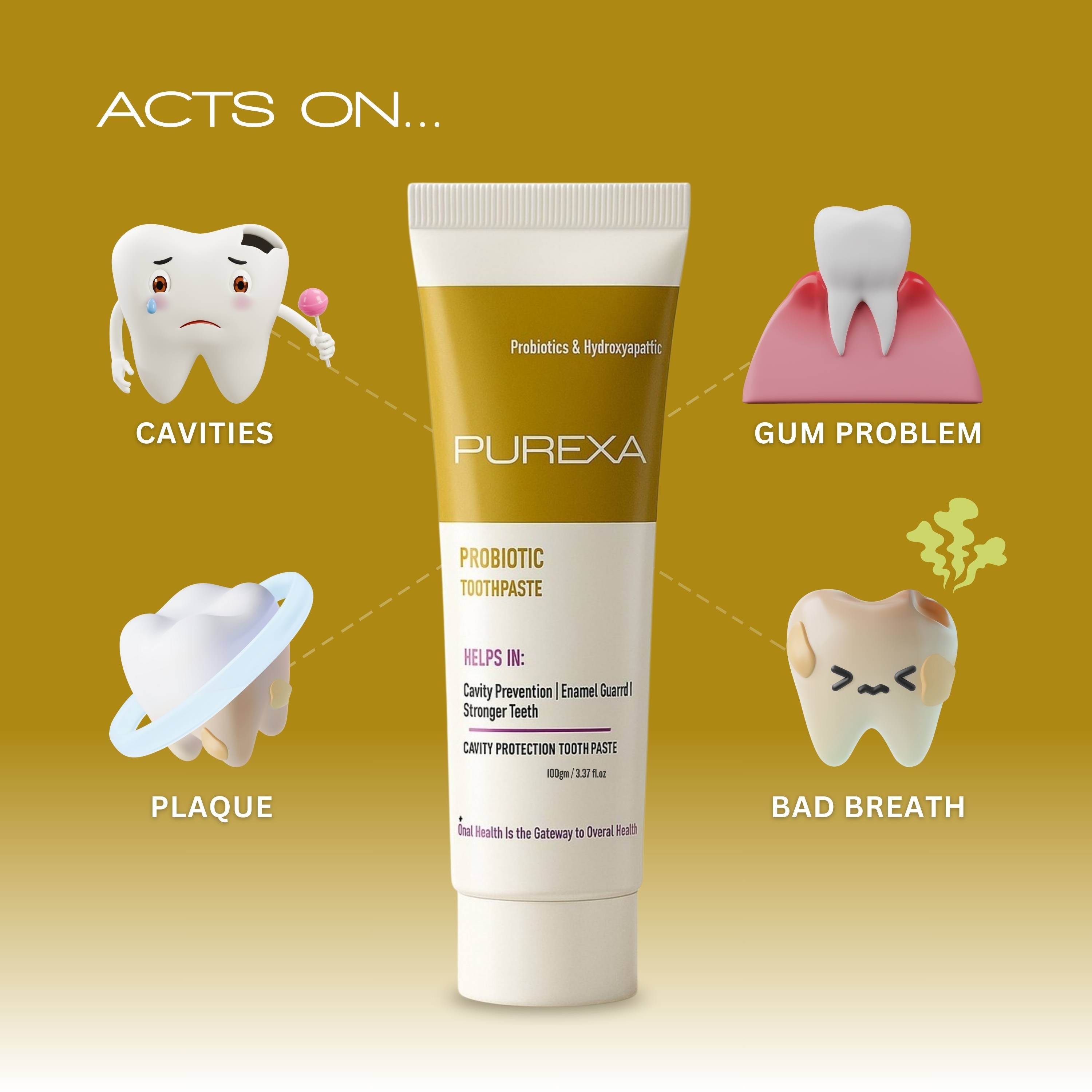 Probiotic Toothpaste 100gm | Anticavity & Fluoride Toothpaste