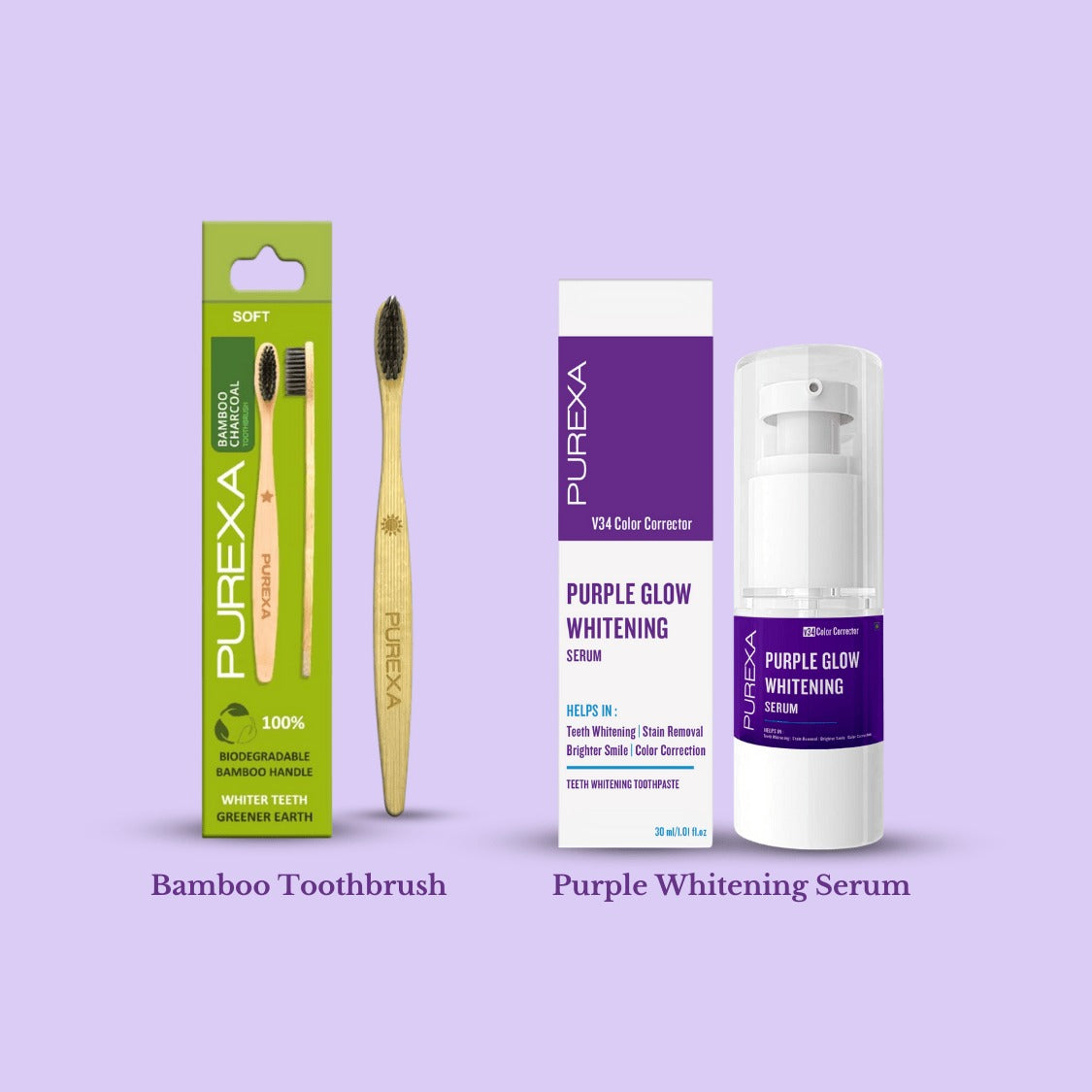 Purple Toothpaste & Bamboo Toothbrush