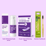 Purple Toothpaste 30ml, Teeth Whitening Strips and Bamboo Toothbrush