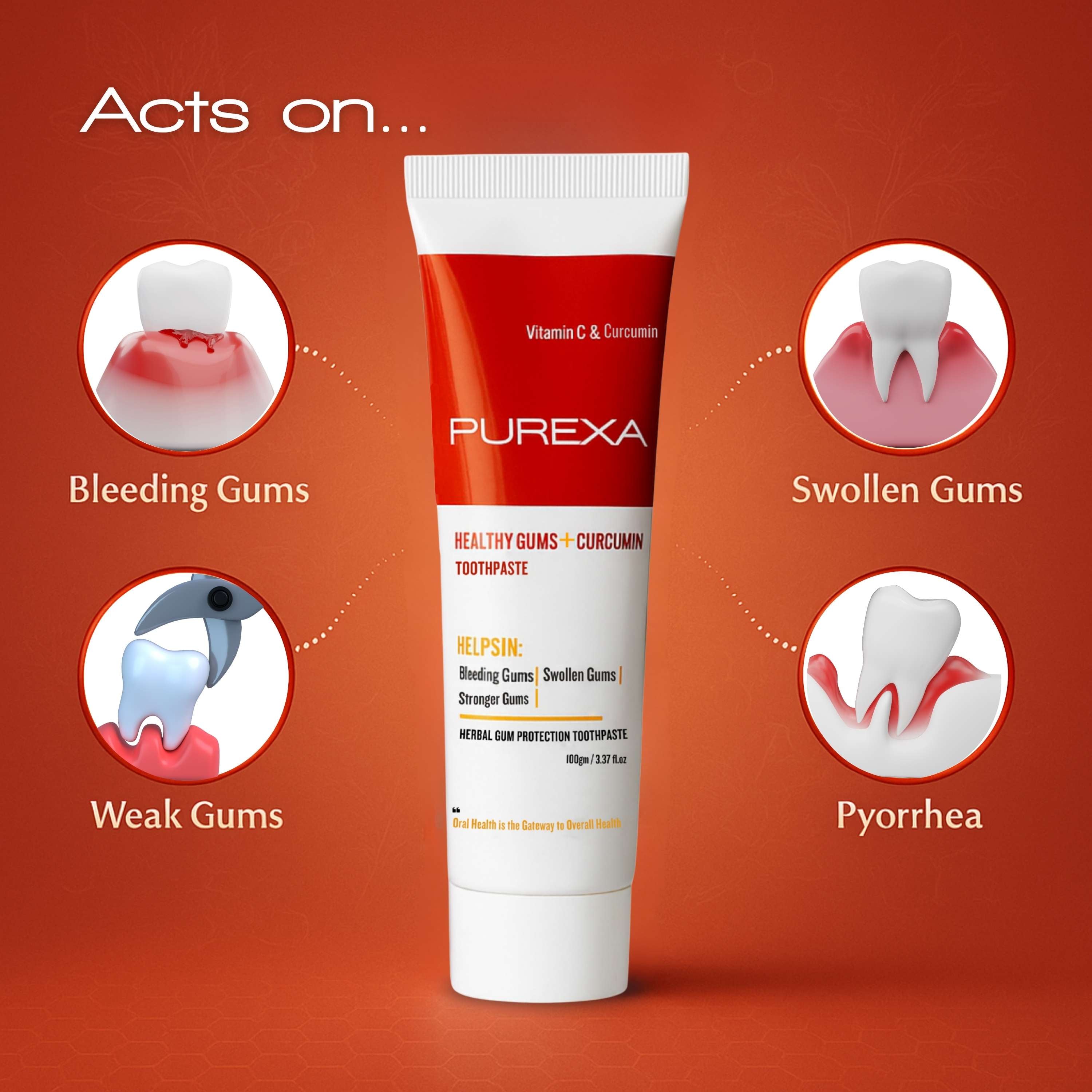 Buy Healthy Gums+ Curcumin | Best Toothpaste for Gums - PUREXA Oral Care