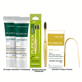 2 Herbal Sensitive Toothpaste, Bamboo Charcoal Toothbrush & Bamboo Tongue Cleaner