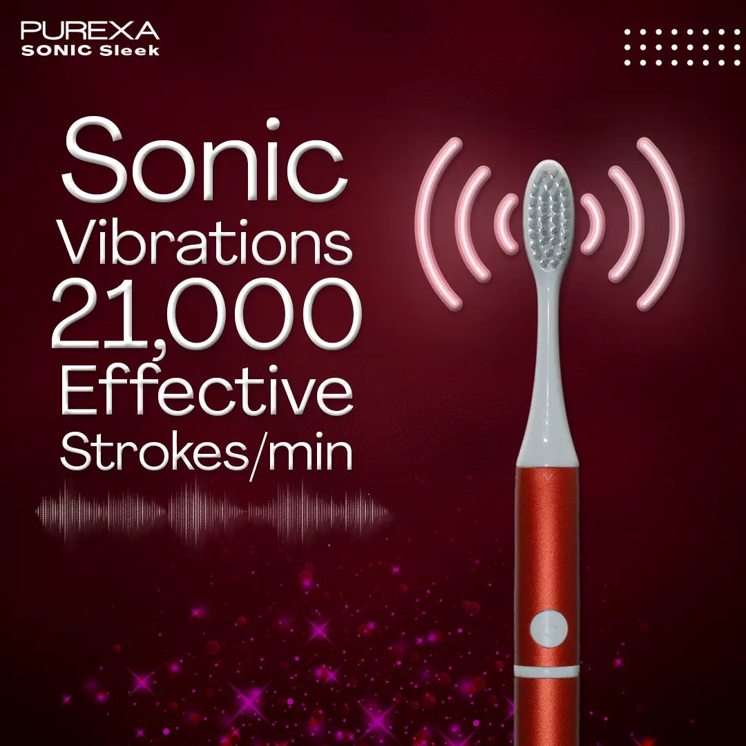 Sonic Sleek Electric Toothbrush Crimson Red and Onyx Black Product vendor