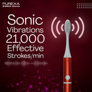 Sonic Sleek Electric Toothbrush Crimson Red and Onyx Black Product vendor