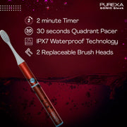Sonic Sleek Electric Toothbrush Crimson Red and Onyx Black Product vendor