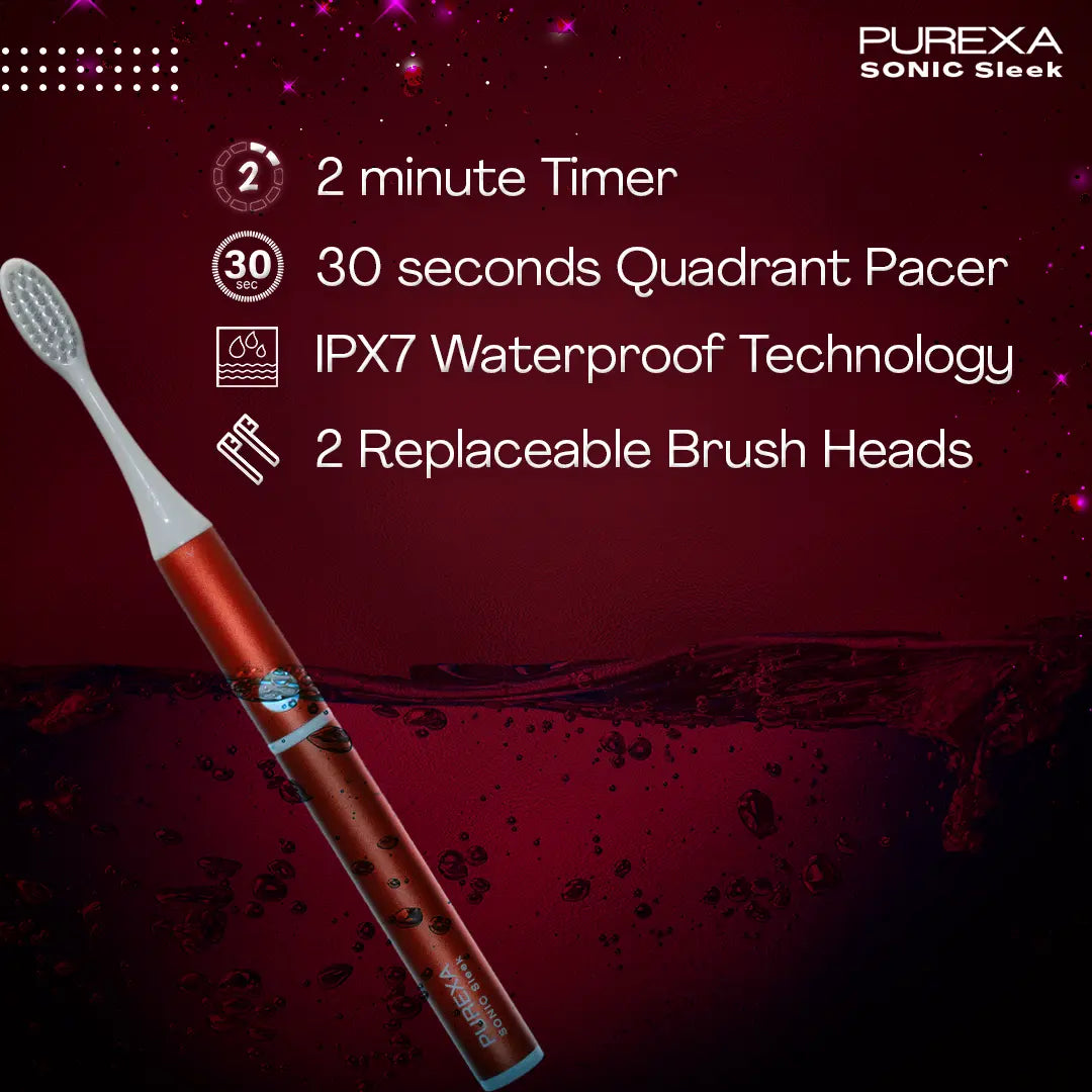 Sonic Sleek Electric Toothbrush Crimson Red and Onyx Black Product vendor