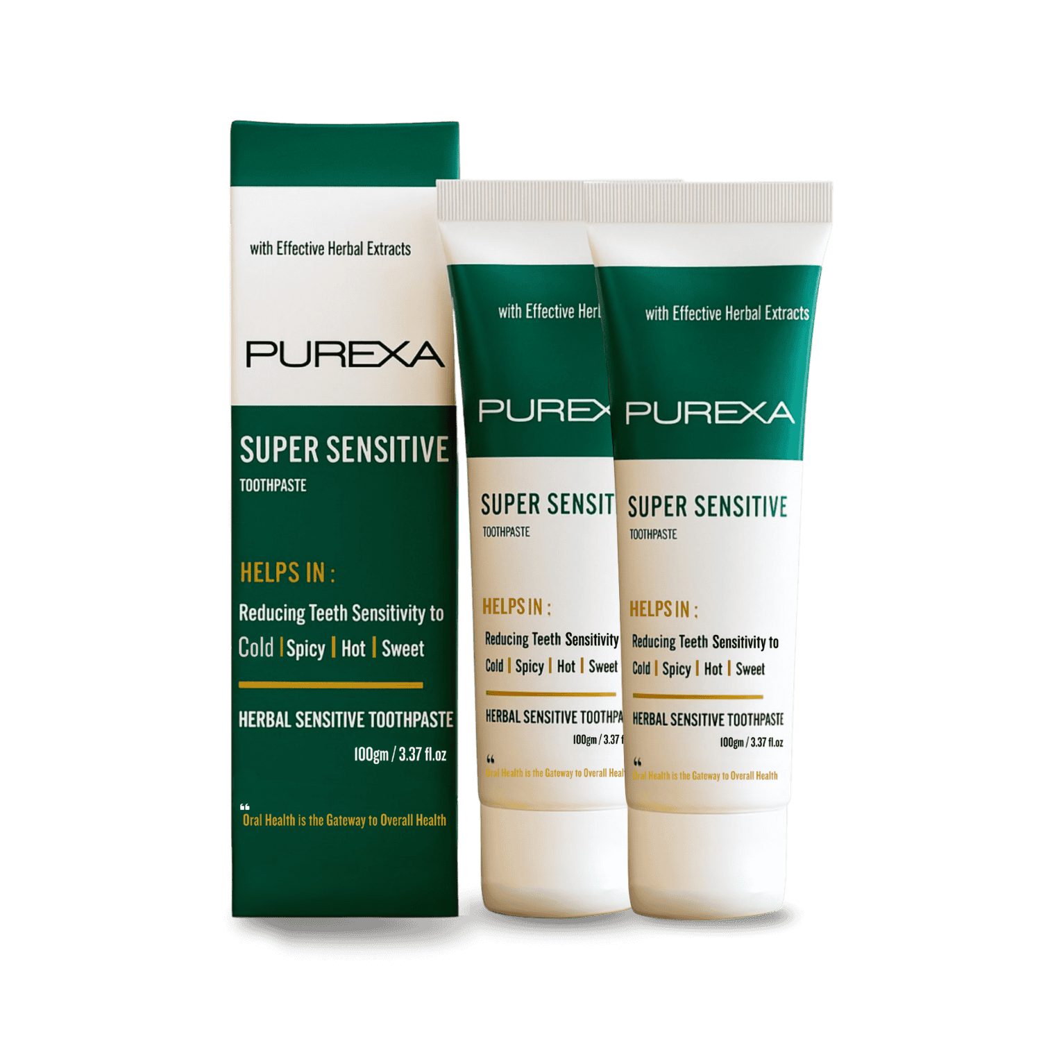2 Herbal Sensitive Toothpastes 100gm (Each), Bamboo Charcoal Toothbrush & Bamboo Tongue Cleaner