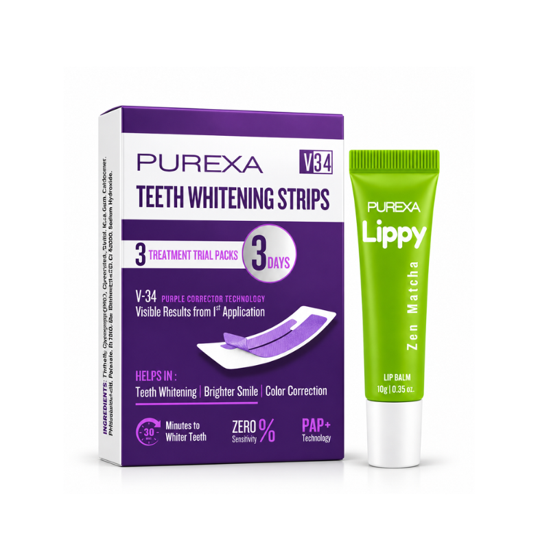 Teeth Whitening Strips and Lippy Lip Balm (Matcha Flavour)
